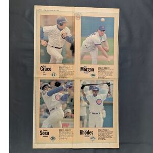 1994 Chicago Tribune Cubs Baseball Cards Sammy Sosa Mark Grace Newspaper Insert